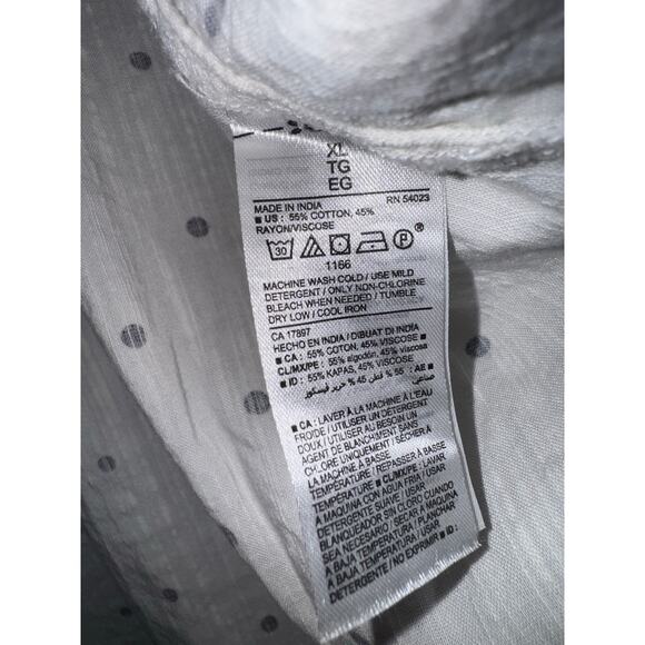 Old Navy Polka Dot Peasant Top Womens XL Lightweight Flowy Textured Beach Costal - Picture 7 of 7